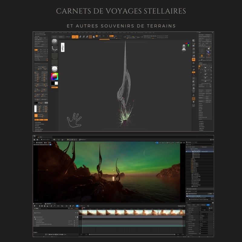 Carnets de Voyages Stellaires et autres souvenirs de terrains_ZBrush-UnrealEngine5