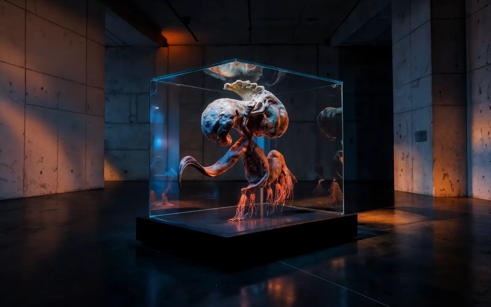 Spécimen n° 010bb présenté dans une vitrine du Musée imaginaire