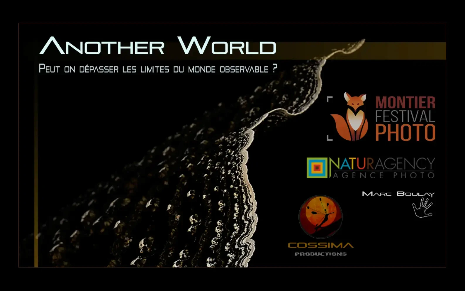Affiche du projet Another World, exposition et film de Marc Boulay