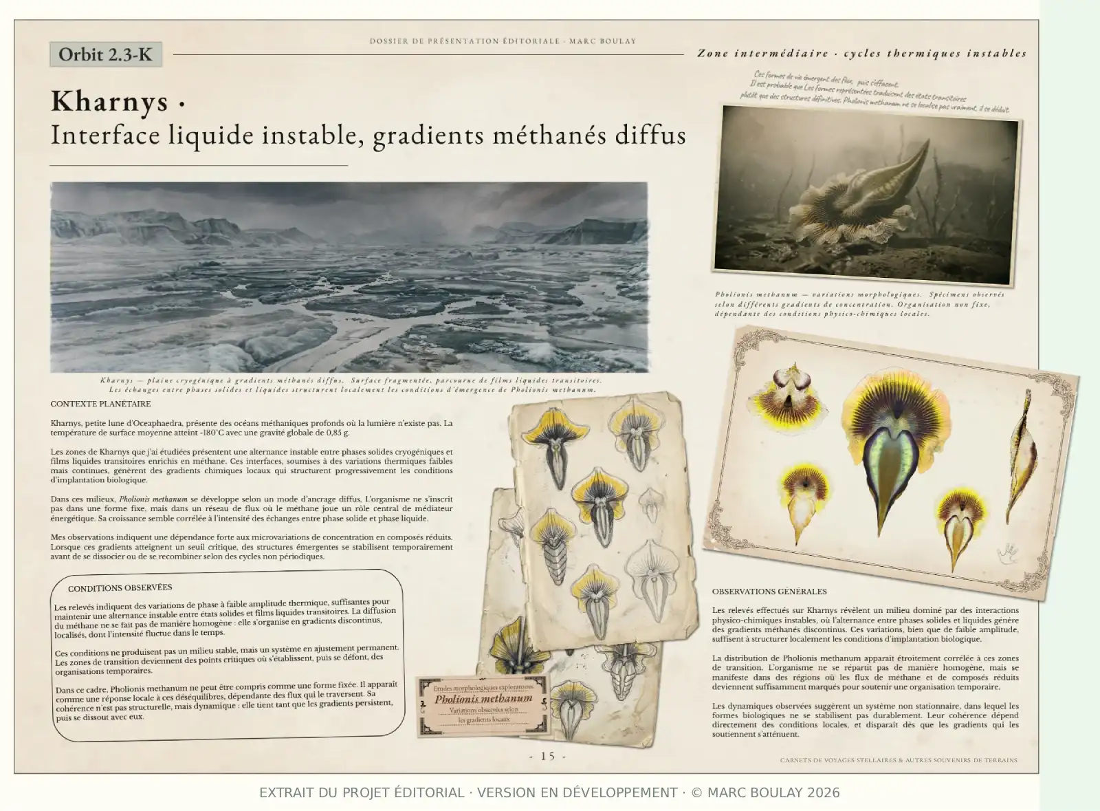 Carnets de Voyages Stellaires - Dossier de présentation - Marc Boulay